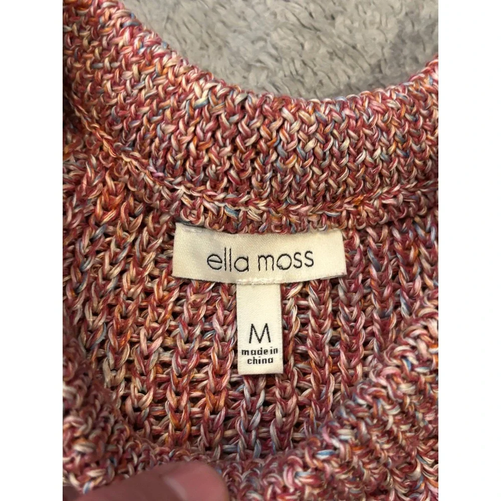 Ella Moss Womens Medium Multicolor Space Dye Knit Sleeveless Sweater Top Tank